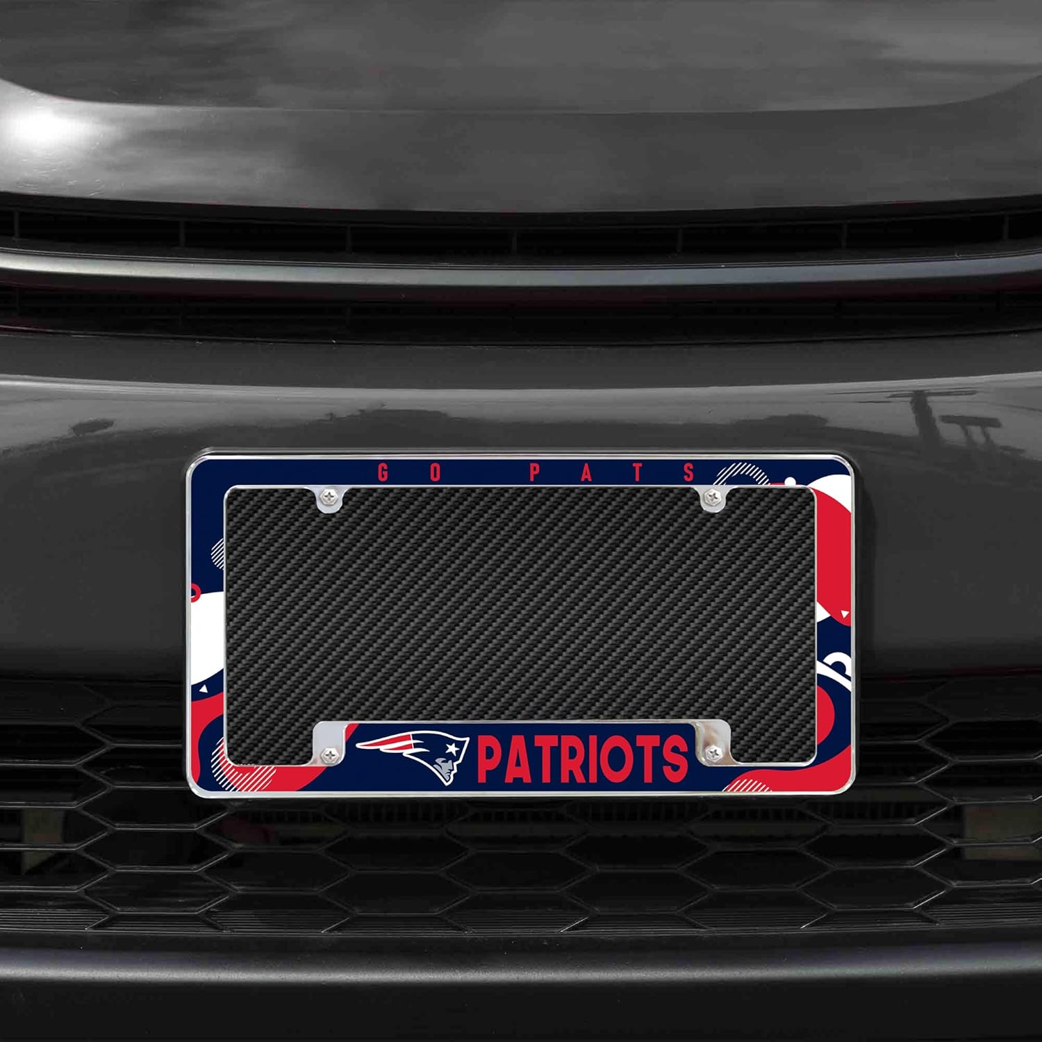 Rico Industries NFL Football Wave 12" x 6" Chrome All Over Automotive License Plate Frame for Car/Truck/SUV