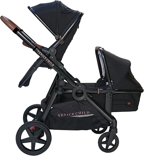 Venice Child Maverick Cochecito modular individual a doble Cochecito de cuna para recién nacido, asiento de niño pequeño y adaptador de asiento de