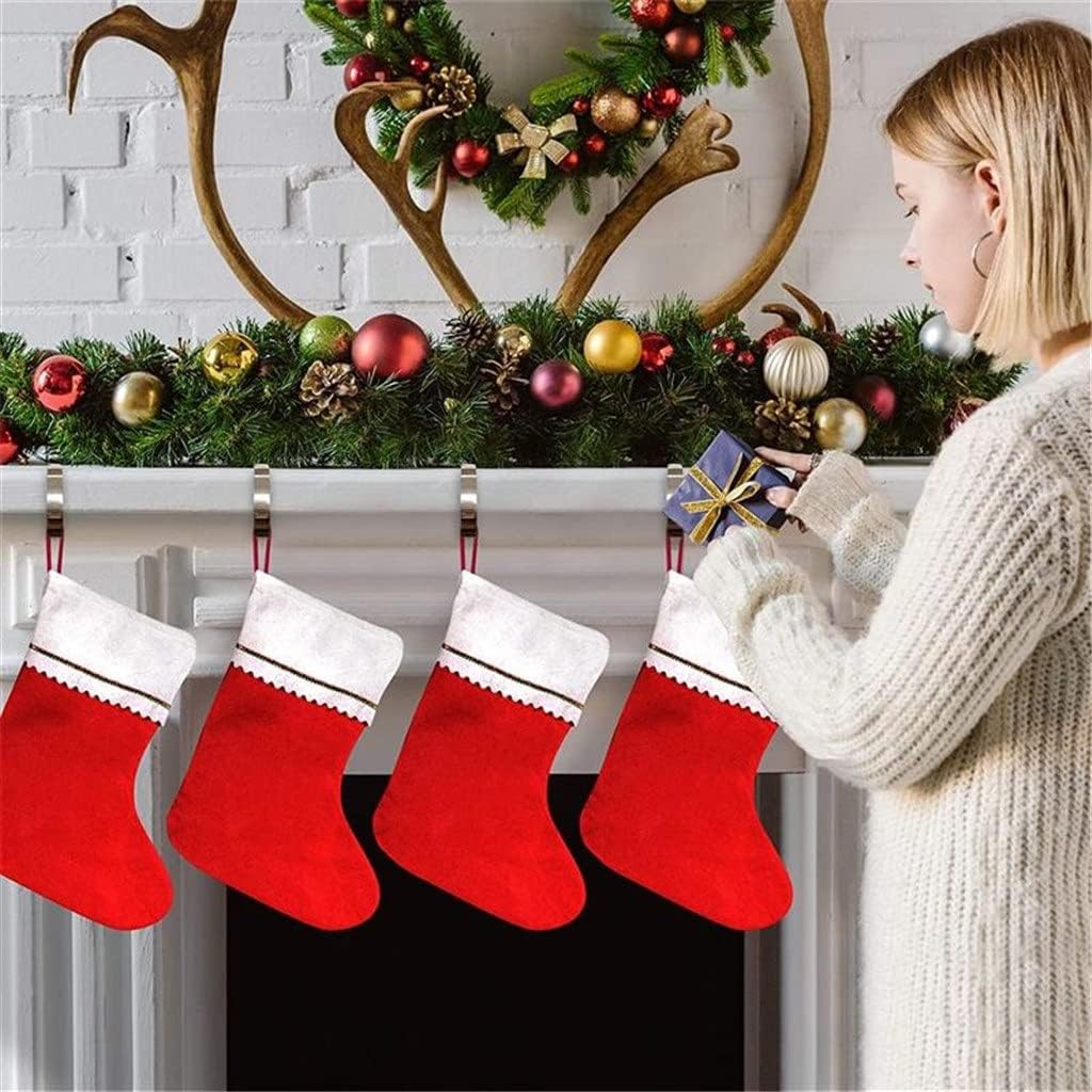 1 Set 4 Pcs Christmas Stocking Holders Hooks Fireplace Mantel Hangers Metal Hanging Hanger Hooks (Color : A, Size : One Size) (B One Size)