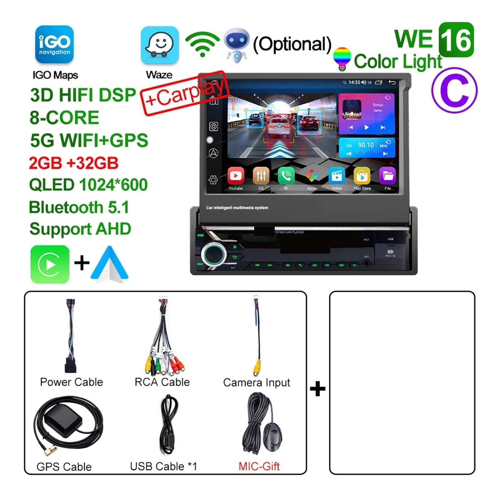 Nawigacja satelitarna Wbudowany Ekran Radio Samochodowe Nawigacja Samochodowa Multimedialny Odtwarzacz Wideo(C GPS-WE-2-32GB-0)