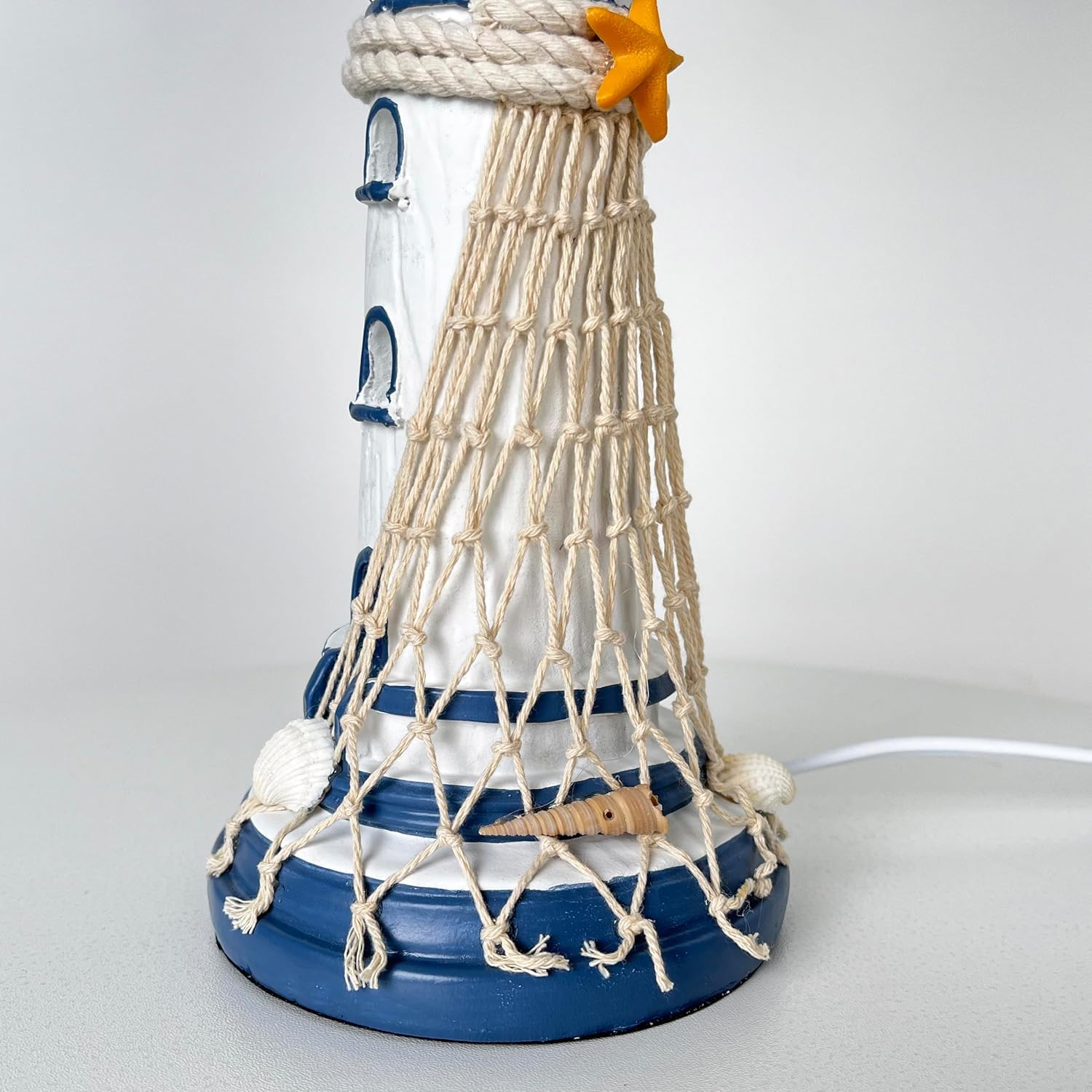 Przybrzeżna lampa stołowa do sypialni dzieci 18 "wysoka, chuda marynarska lampa stołowa niebieska lampka nocna dom wiejski lampa stołowa nocna do pokoju dziecięcego biurko pokój dla chłopców