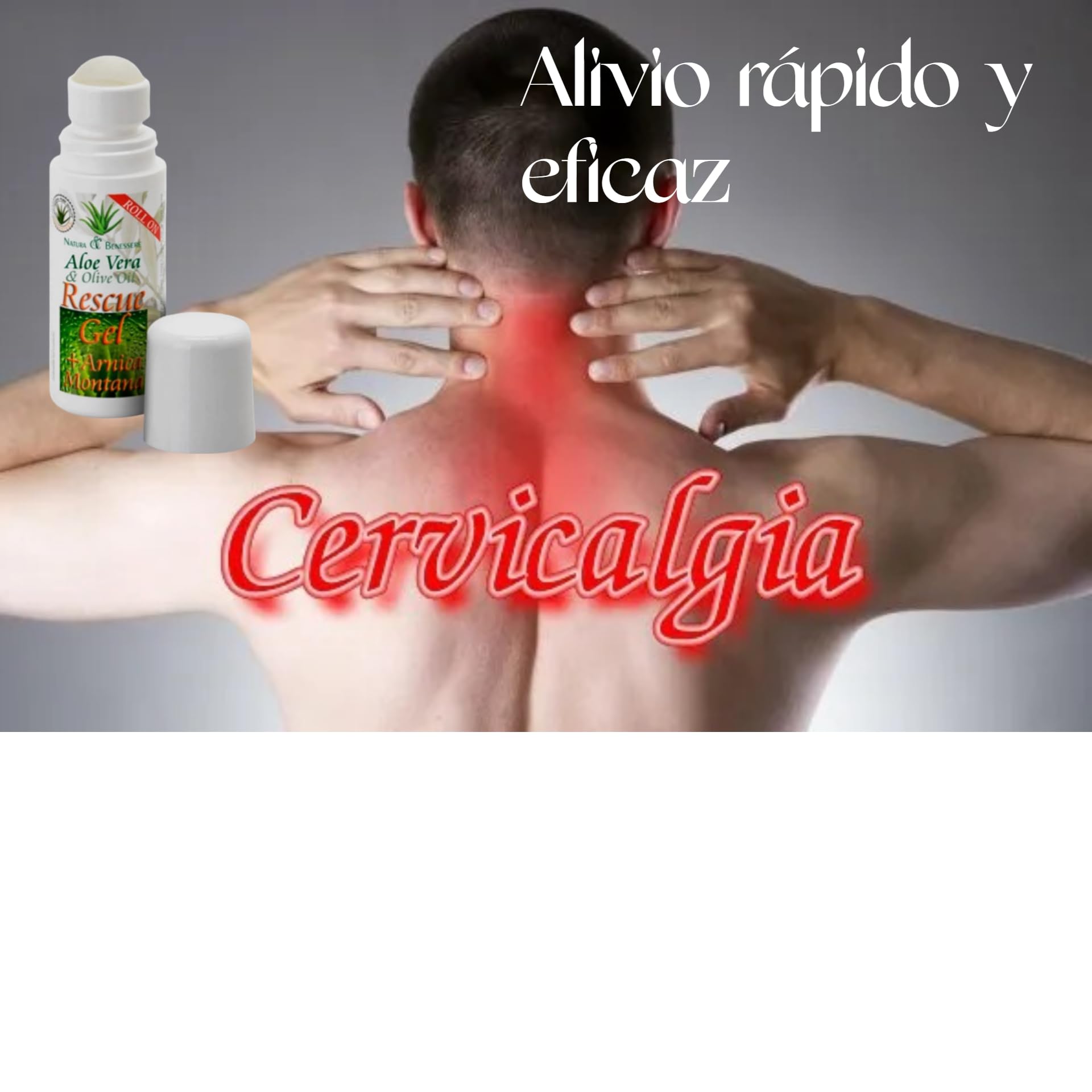 Roll On ResCue Gel Aloe Vera Con Efecto Inmediato Del Alivio Del Dolor con efecto analgésico en Articulaciónes, Cervicales Masaje Practico de Aplicar Alivia Tus Dolores Pack 4 Unidades