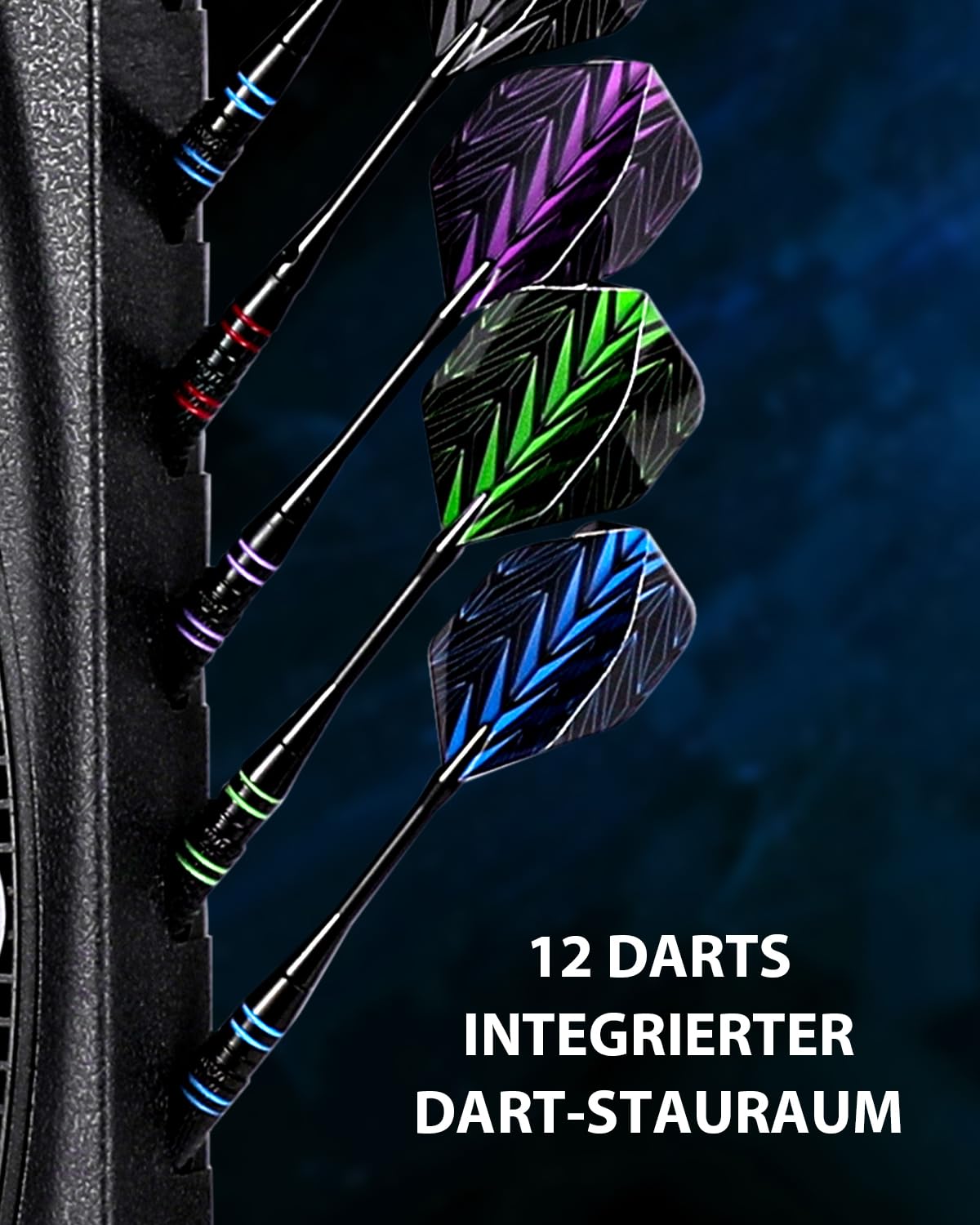 Dartscheibe Elektronisch mit Heller Punkteanzeige, Mehreren Spielen und robustem Design - perfekt für Familienspaß und Wettbewerbe - inklusive Soft Tip mit 12 Darts