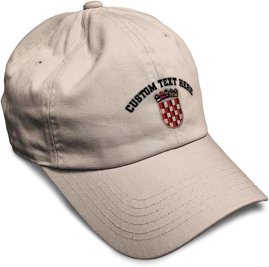 Speedy Pros Soft Baseball Hat Embroidered Dad Hat Croatia Flag Seal Embroidery Men & Ladies Baseball Cap Cotton