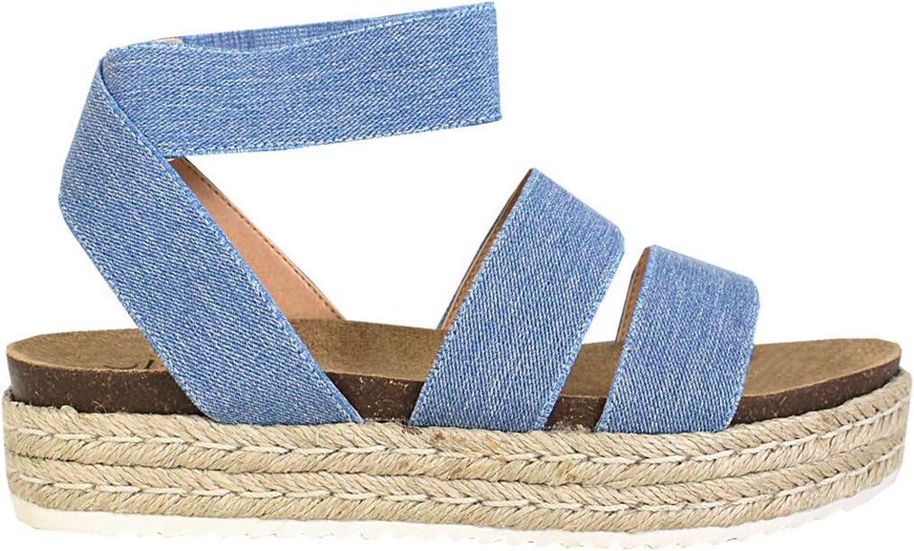 YOKI CHIARA-10 Strappy Womens Sandals With Espadrille Platform - Slip On Wedge Sandals For Women, Lightweight Comfortable Wedge Sandal - Image 2
