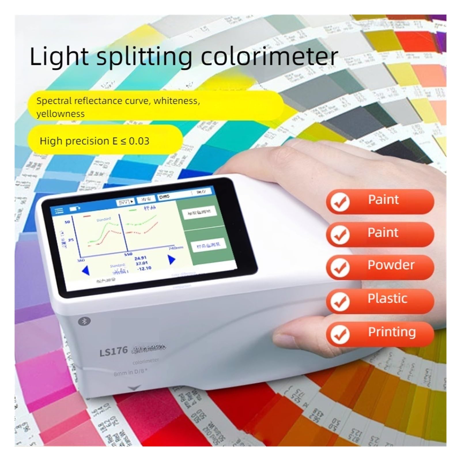 Espectrofotómetro, Colorímetro Portátil Espectrofotómetro De Alta Precisión Para Pintura, Impresión Y Pruebas Color (modelo LS176)