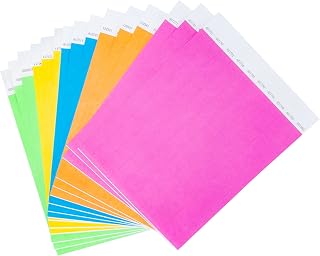 500 Pcs DGBDPACK Neon Wristbands, Waterproof Tearproof Wrist Straps Admission Bracelets Tickets (Assorted)