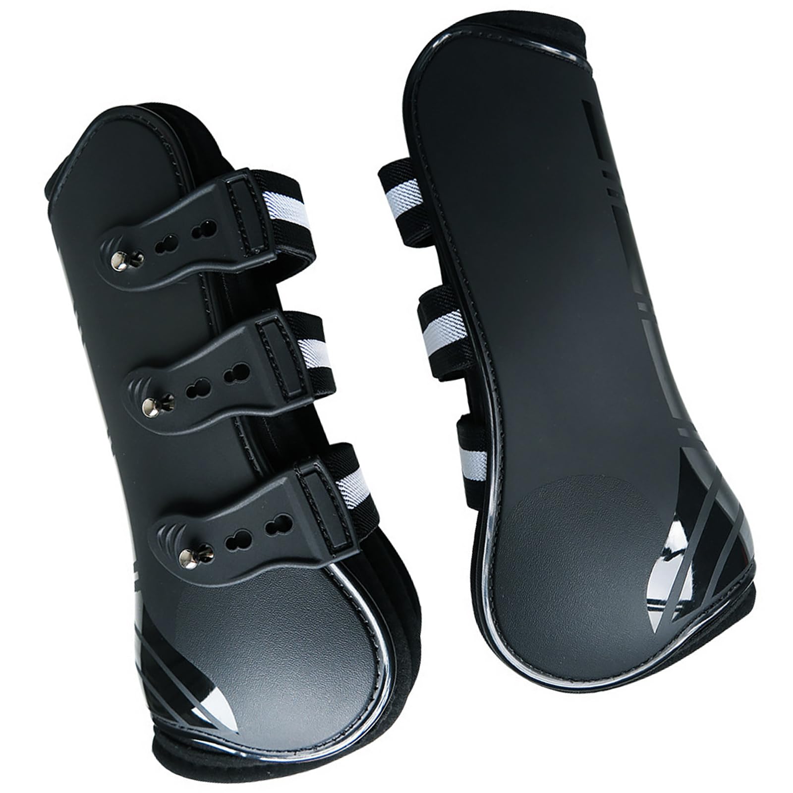PU Shell Cavallo Tendine Boot Assorbimento Shock Equestri Leg Wraps Equitazione Leg Guard Facile da Usare Tendine Boot
