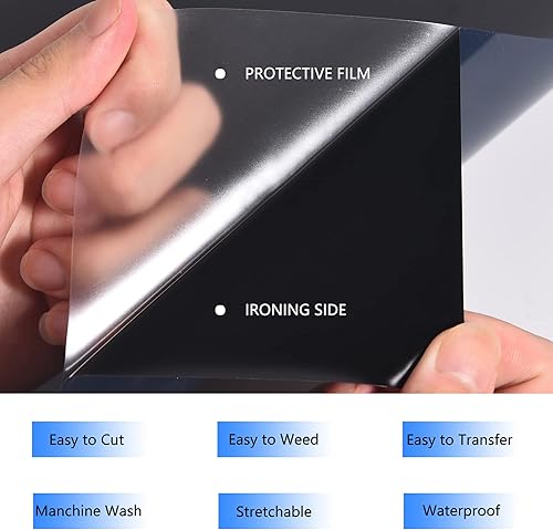Miniatura 6 de Vinilo HTV para planchar de 12 pulgadas por 12 pies, rollo de vinilo HTV de transferencia de calor para rollos de vinilo HTV para todas las máquinas