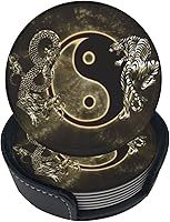 Vista 17 de 6 posavasos de cuero con temática de fútbol americano para bebidas con soporte, juegos de posavasos para mesa de bebidas, para sala de estar