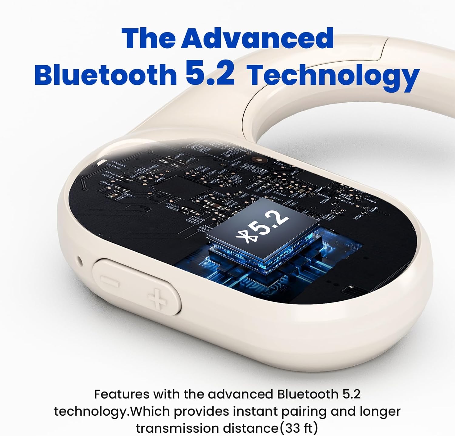 Kids Air Conduction Wireless Headphones with Mic,Bluetooth 5.2, 85dB Volume Hearing Protection,10H Playtime with USB Fast Charging,Lightweight Open-Ear Design (White) - Image 6