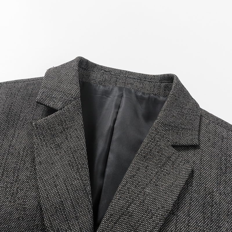 Men's Gray Elegant Classic Fit Stretch Sport Coat Two Button Suit Jacket Regular Big and Tall Sizes3