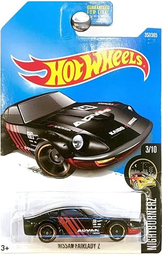 Hot Wheels 2017 Nightburnerz Nissan Fairlady Z 357365, color negro