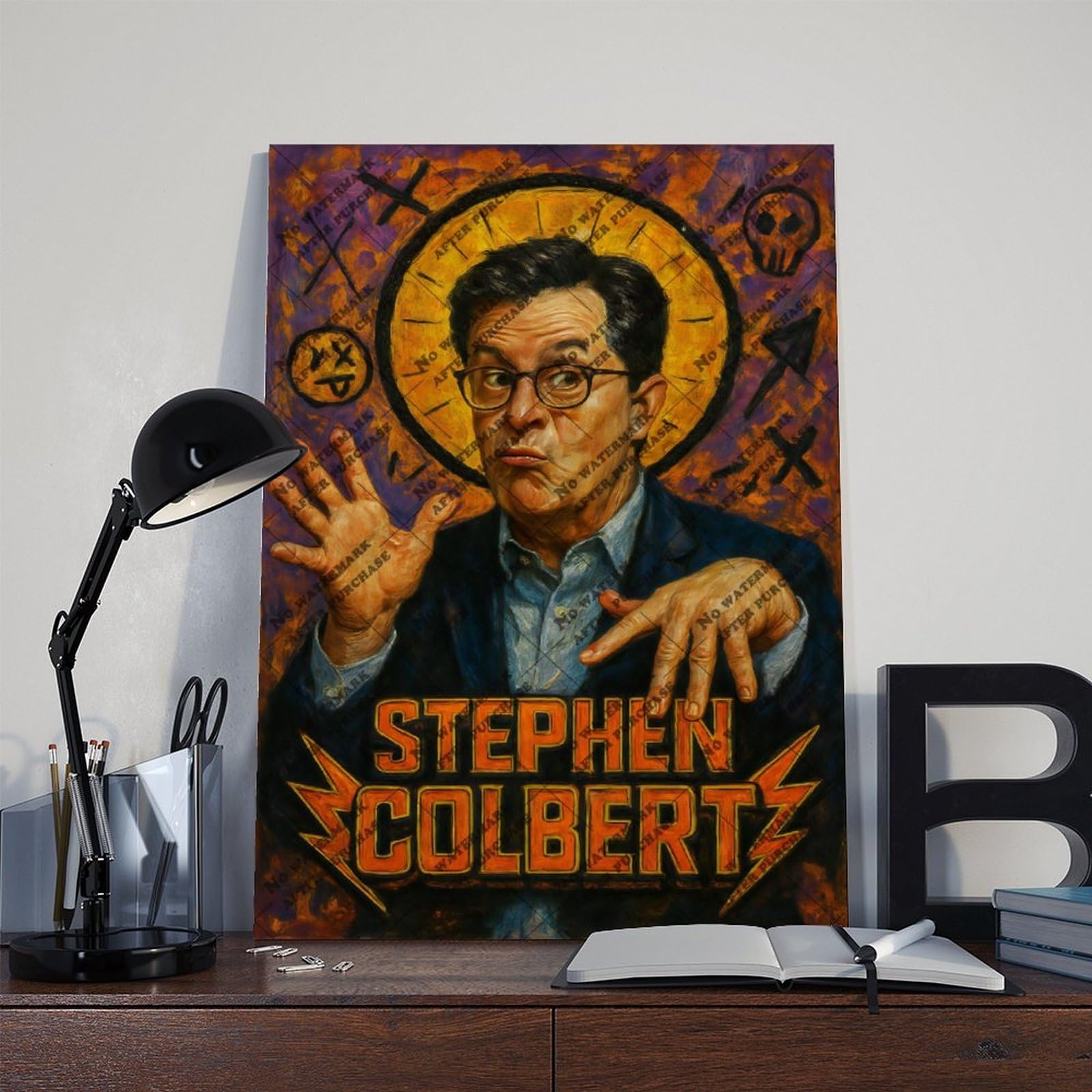 ZYGNBHL Poster della commedia dell'attore Stephen_Colbert, decorazione per sala d'intrattenimento, idea regalo, 30 x 45 cm