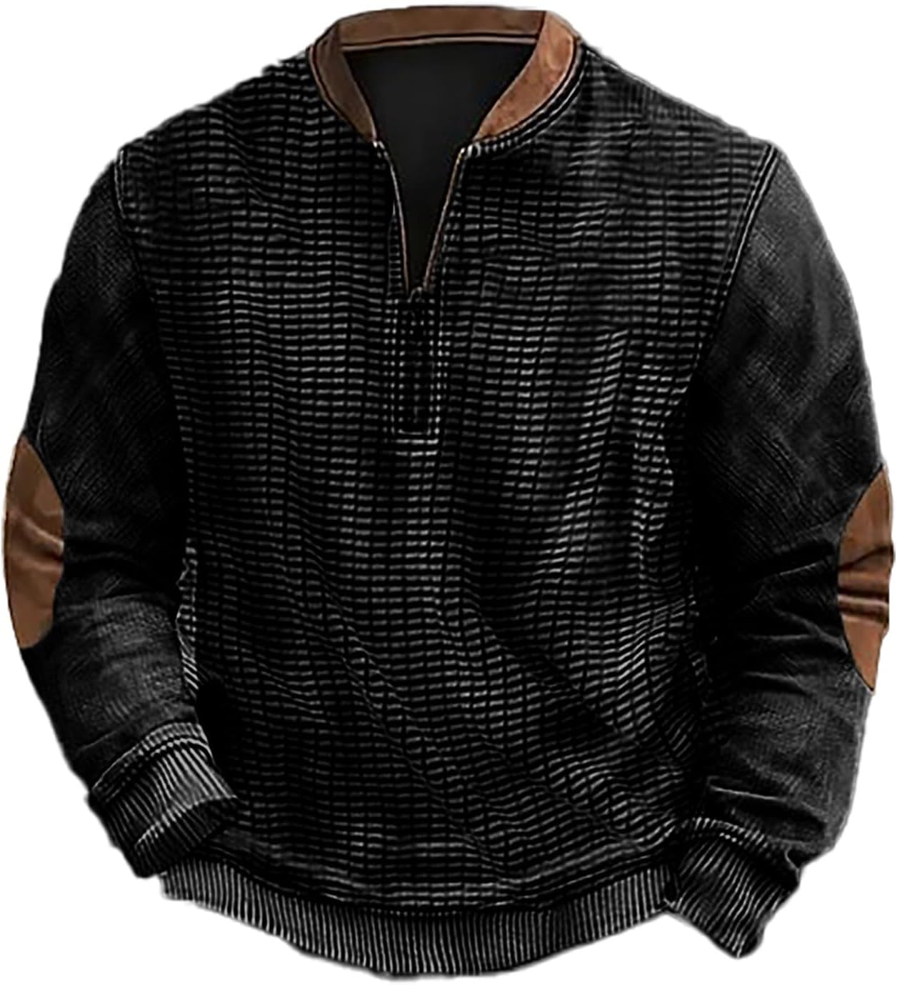 Mens Crewneck Sweatshirts,Mens Quarter Zip Sweatshirt Quilted Long Sleeve Shirts Mock Neck Active Sweater Pullover Tops