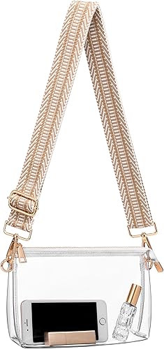 Bolso transparente para mujer, aprobado para estadios, bolsa cruzada transparente, pequeña bolsa transparente para estadios para conciertos y