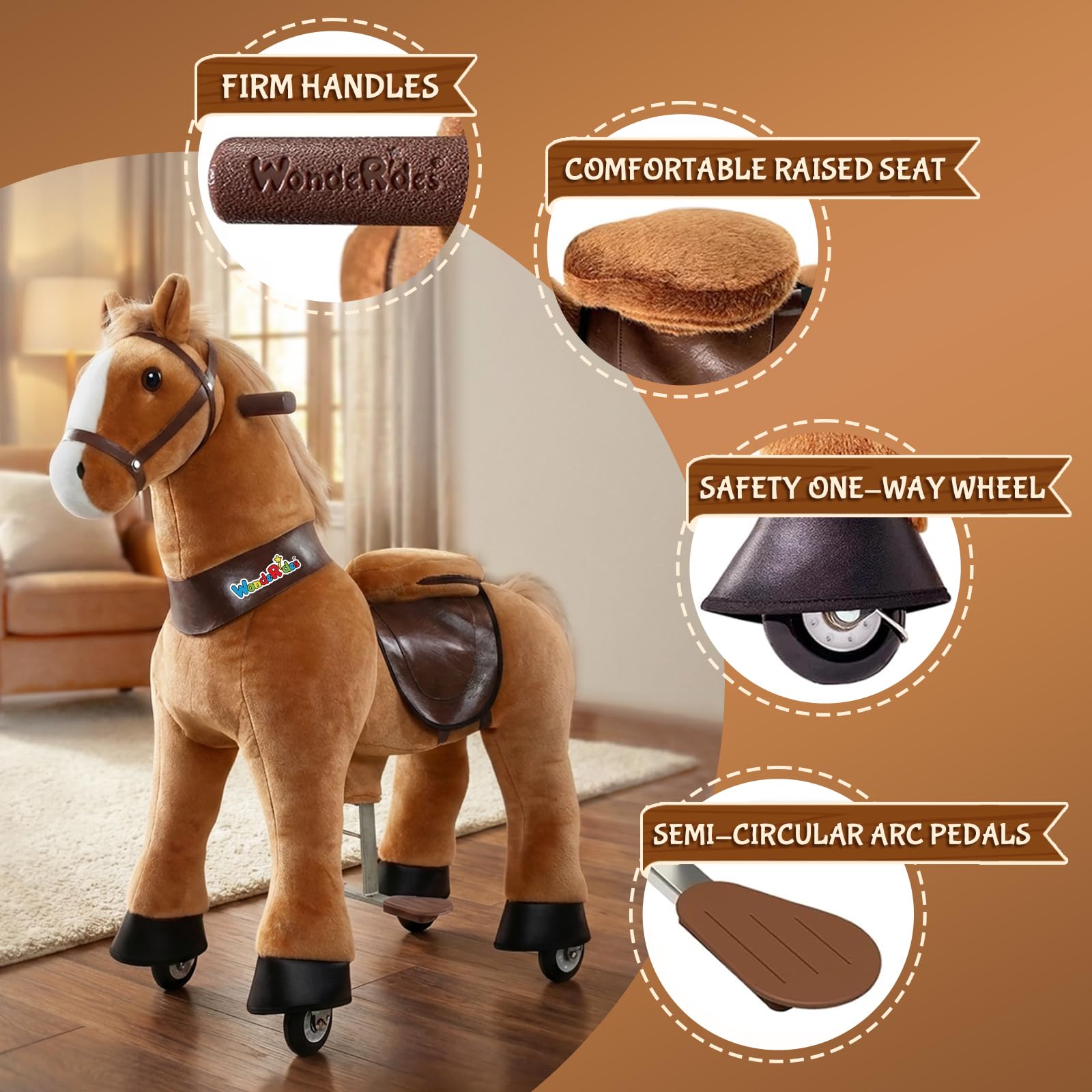 Amazon.co.jp: WondeRides 乗馬 馬 ポニーサイクルトイ 高さ30.1インチ