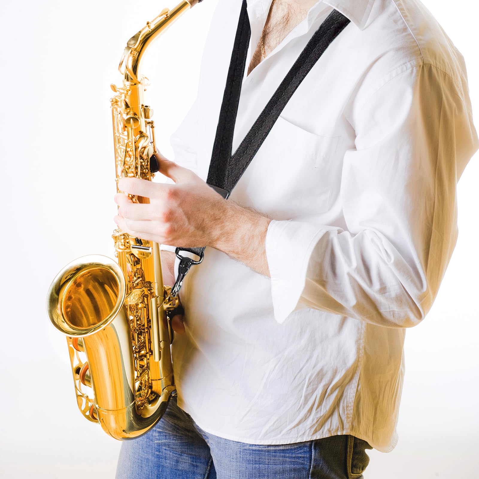 Gurt Altsaxophon, Saxophon Gurt, Saxophongurt, Geeignet Für Alt Tenor Sopran Saxophon-Riemen, Halsband Lanyard, Riemen Für Musikinstrumente, Hergestellt Aus Nylon, Leder, Baumwolle