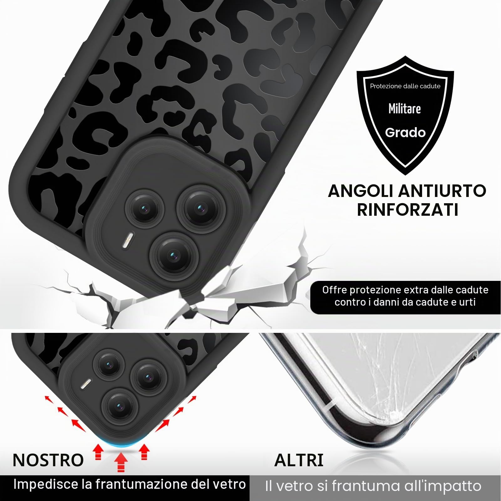 Custodia Xylota Per IPhone 14 Con Cordino – Vintage Fiori, Bordo Onda, Silicone Morbido, Antiurto