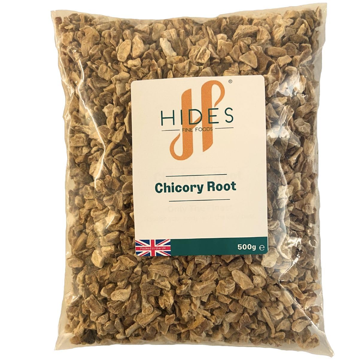 Hides Fine Foods - Chicory Root 500g - GMO Free - Suitable for Vegetarians - Coffee Substitute - Source of Inulin - Packed with Prebiotic Fibre - Brew with Water