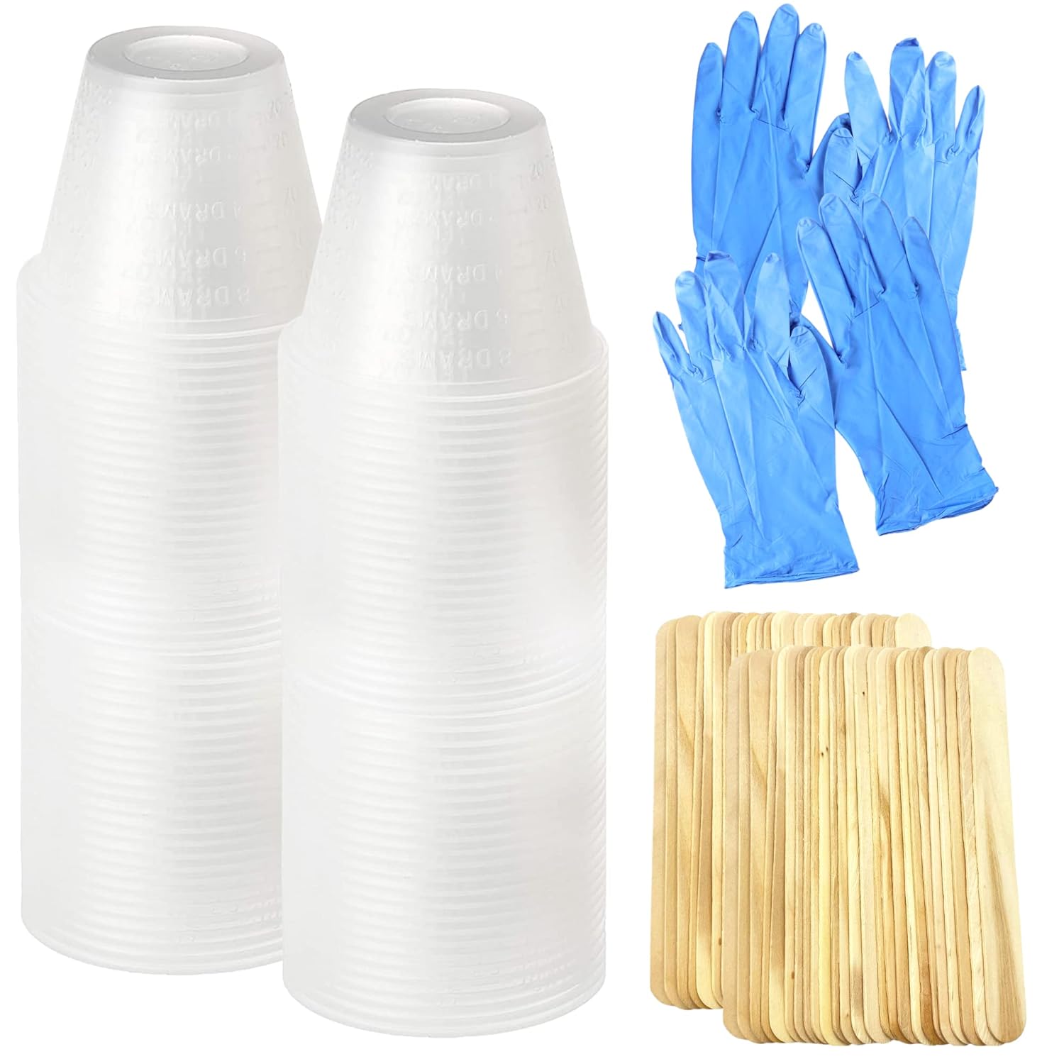 [1000 Pack - 1oz] Epoxy Resin Mixing/Medicine Cups with 200 Bonus Mixing Sticks - 1 Ounce Graduated Plastic Cups (10 Sleeves) - EpoxyStix