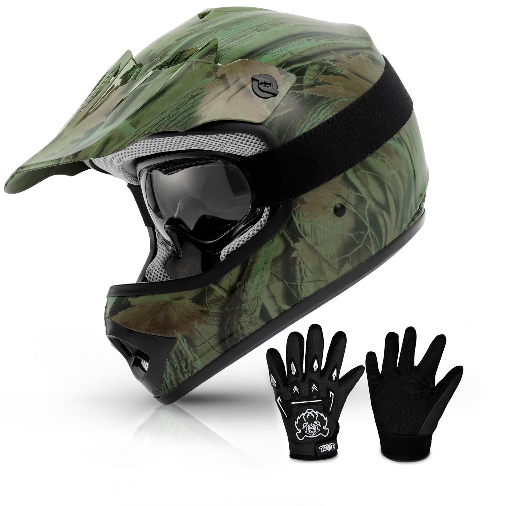 TCMT DOT Youth Kids Dirt Bike Helmet Youth Motocross Helmet Full Face ATV Four Wheeler Motorcycle BMX Helmet for Boys Girls, Off-Road Protective Gear