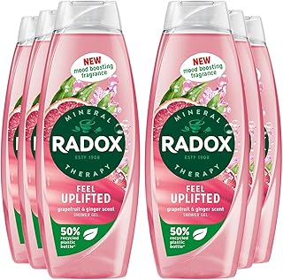 Radox Mineral Therapy Feel Uplifted Shower Gel with Grapefruit & Ginger Scent - 675 ml (Pack of 6)