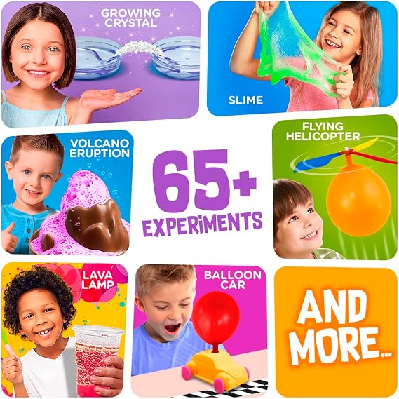 Learn & Climb 65 Science Experiment Kit for Kids - Gift for Kids Ages 4-8