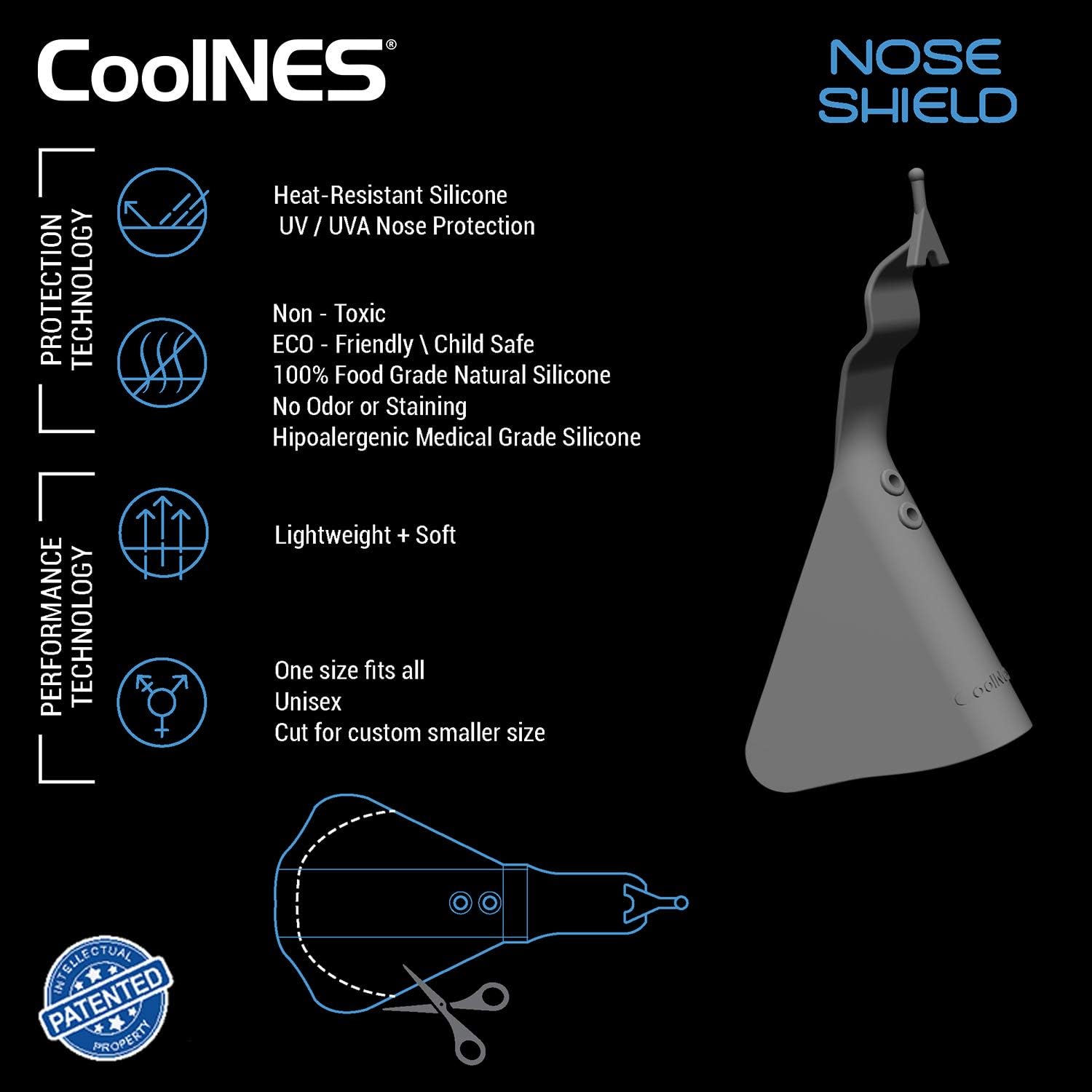 CoolNES 4 Pack UV Nose Guards for Glasses Skin Sun Protection