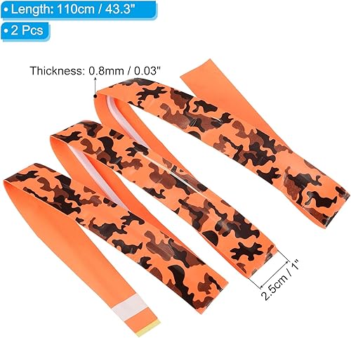 Miniatura 9 de PATIKIL Agarre de raqueta con crestas de amortiguación, cinta de agarre de poliuretano, antideslizante, absorbente, patrón de camuflaje para caña de