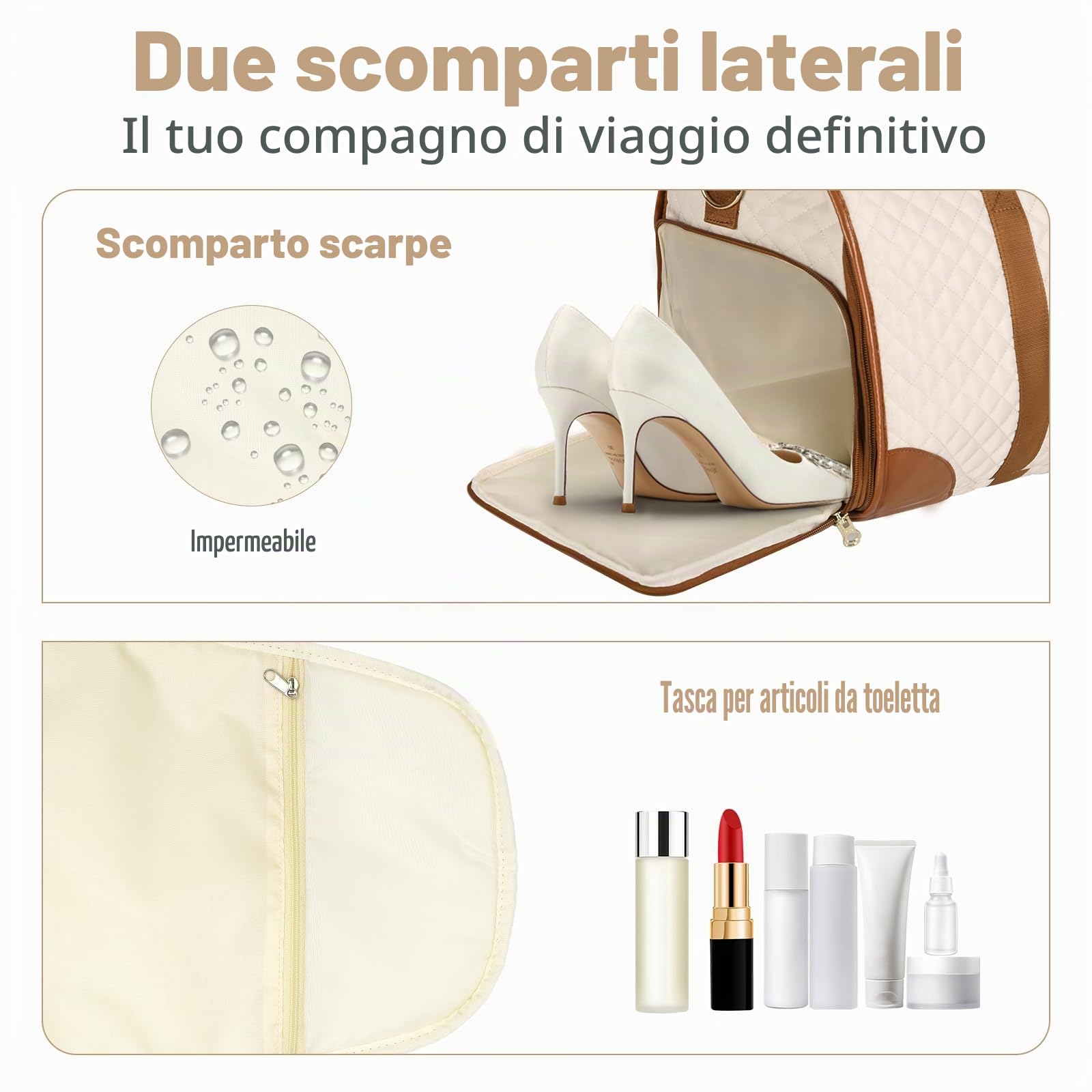 Borsa da Viaggio Pieghevole ad Alta Capacità, Impermeabile per Indumenti e Bagagli, per Donne