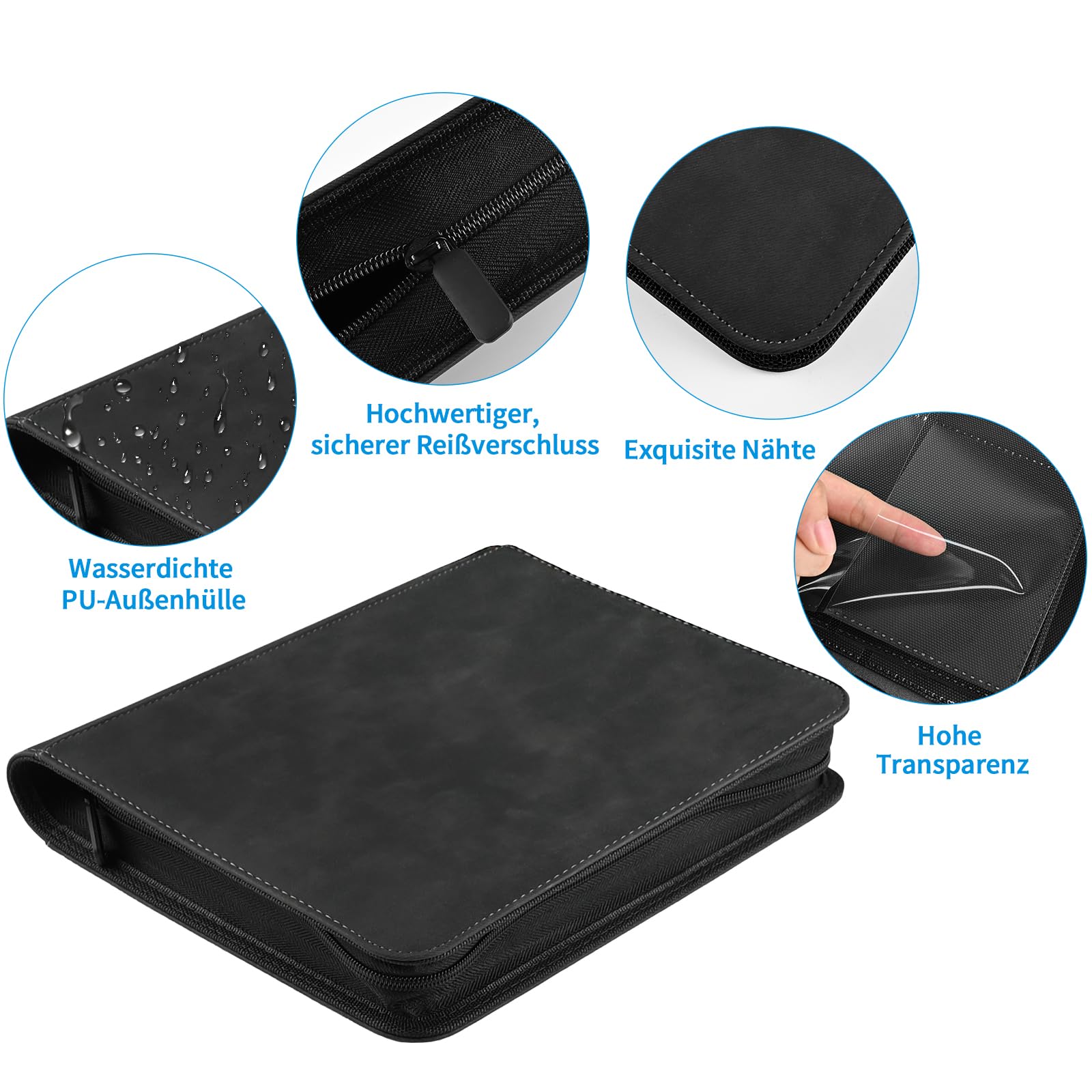WEXFFU Trading Card Binder, 4-Pocket Trading Card Album, 112 Pockets, Folder CardBinder with 10 Toploader Card - Image 4