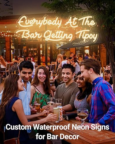 Miniatura 4 de Letrero de neón para exteriores impermeable personalizable para jardín, patio, negocio, letrero LED con logotipo personalizado y control remoto,