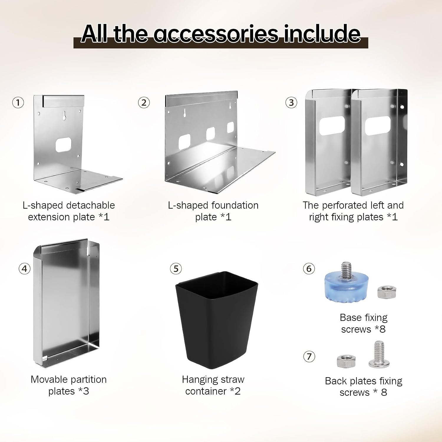 Stainless Steel Cup Dispenser, 3/4 Compartments Detachable Cup Lid Dispenser, Wall Mounted & Countertop Cup Lid Holder for Coffee Shop, Restaurants, Fits 90/95/98mm Standard Cup Lids