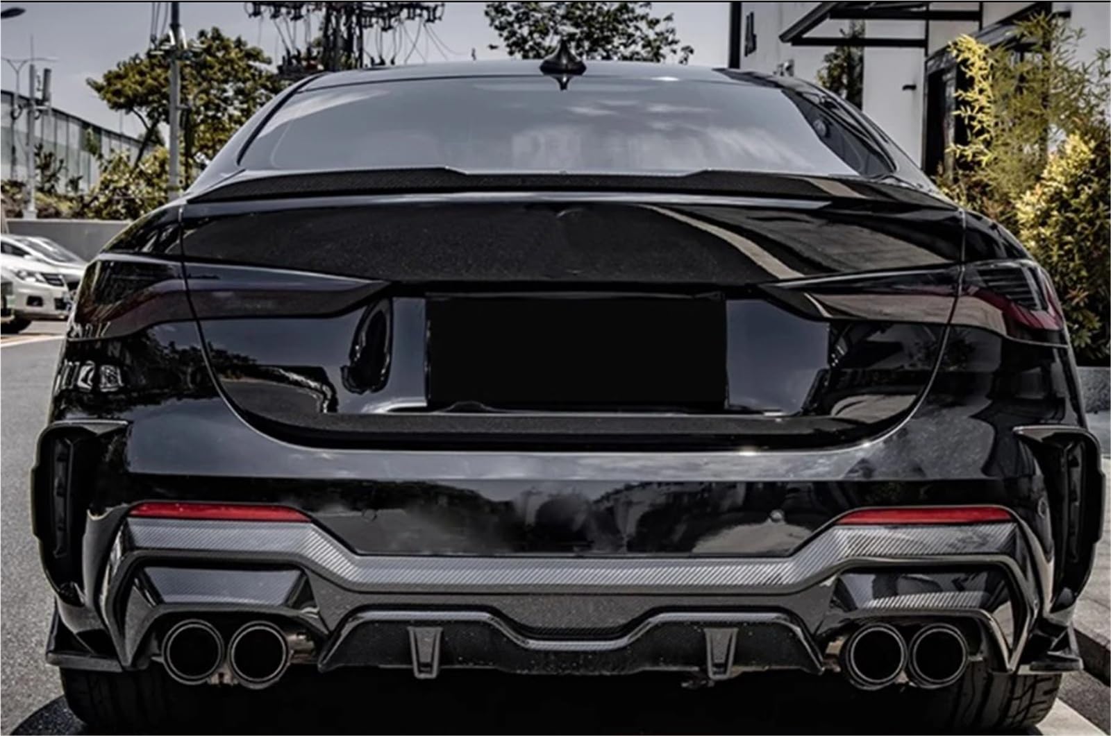 Dla B&MW Seria 4 G22 2021-2025 Spoiler Bagażnika Lotka Tylny Skrzydło Na Klapie Modyfikacja Samochodu Spojler Tylny Trunk Wing(Wet carbon fiber)