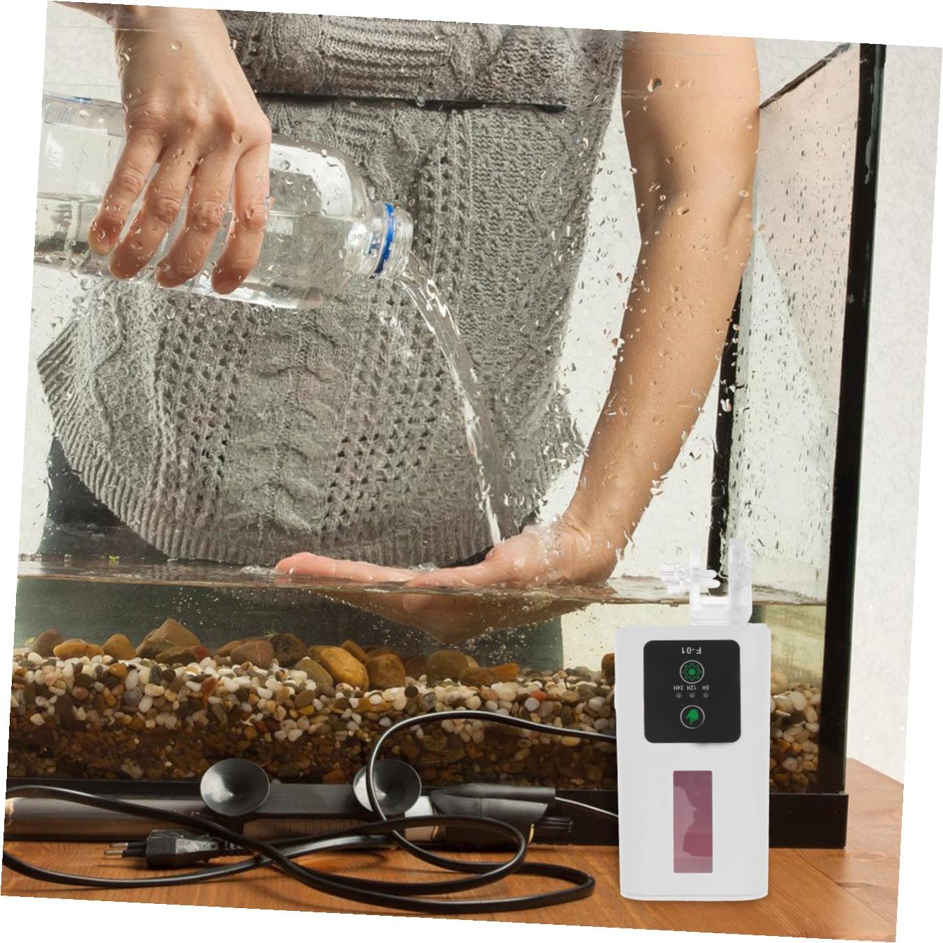 Automatic Aquarium Fish Feeder with Intelligent Timer, Reusable Food Dispenser for Turtle and Fish Tanks, Electric Feeding Machine for Vacation and Daily Use