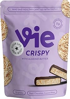 أرز مقرمش مع زبدة اللوز مغطى بالشوكولاتة الداكنة من في، 70 جم