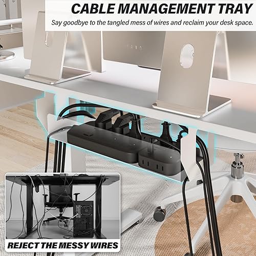 Miniatura 4 de Kingant Escritorio de pie pequeño eléctrico de altura ajustable 35 x 20 pulgadas - Escritorio ergonómico para sentarse y levantarse para oficina en