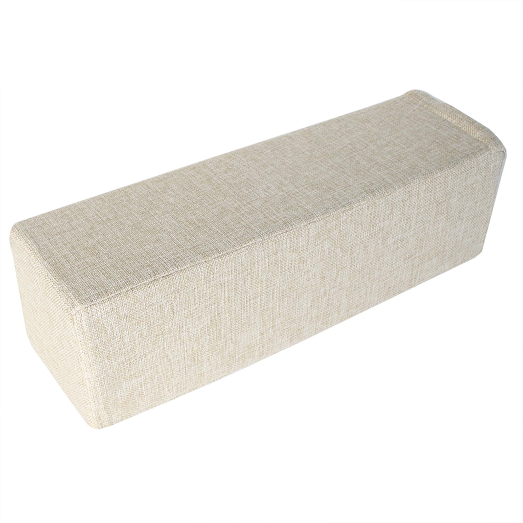 DUOLEH Sofa Armrest Padded Cushion, Reading Pillow Couch Bed Armrest Support Cushion, Neck Lumbar Pillow with Zipper, Bed Gap Filler for Headboard & Mattress (40x15x10cm,Beige)