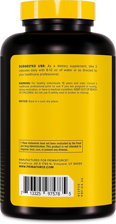 Primaforce HMB (Beta-Hydroxy Beta-Methylbutyrate) 1000mg, 180 Capsules