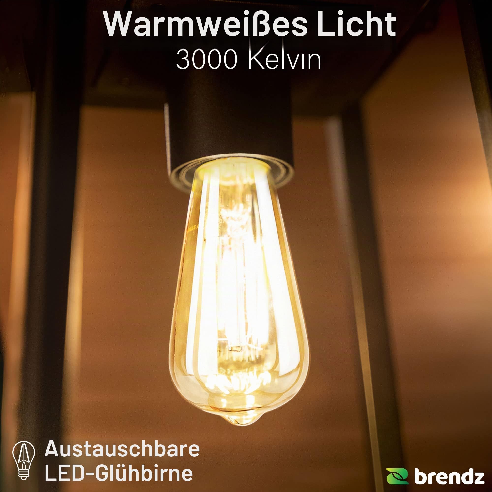 Brendz Tischlampe Solar Outdoor, Solar laterne für Außen IP44, Akku aufladbar über USB-C, Gartendeko mit 3 Lichtmodi, ohne Einschaltautomatik, Laterne Solar Außen Wetterfest, Tampa
