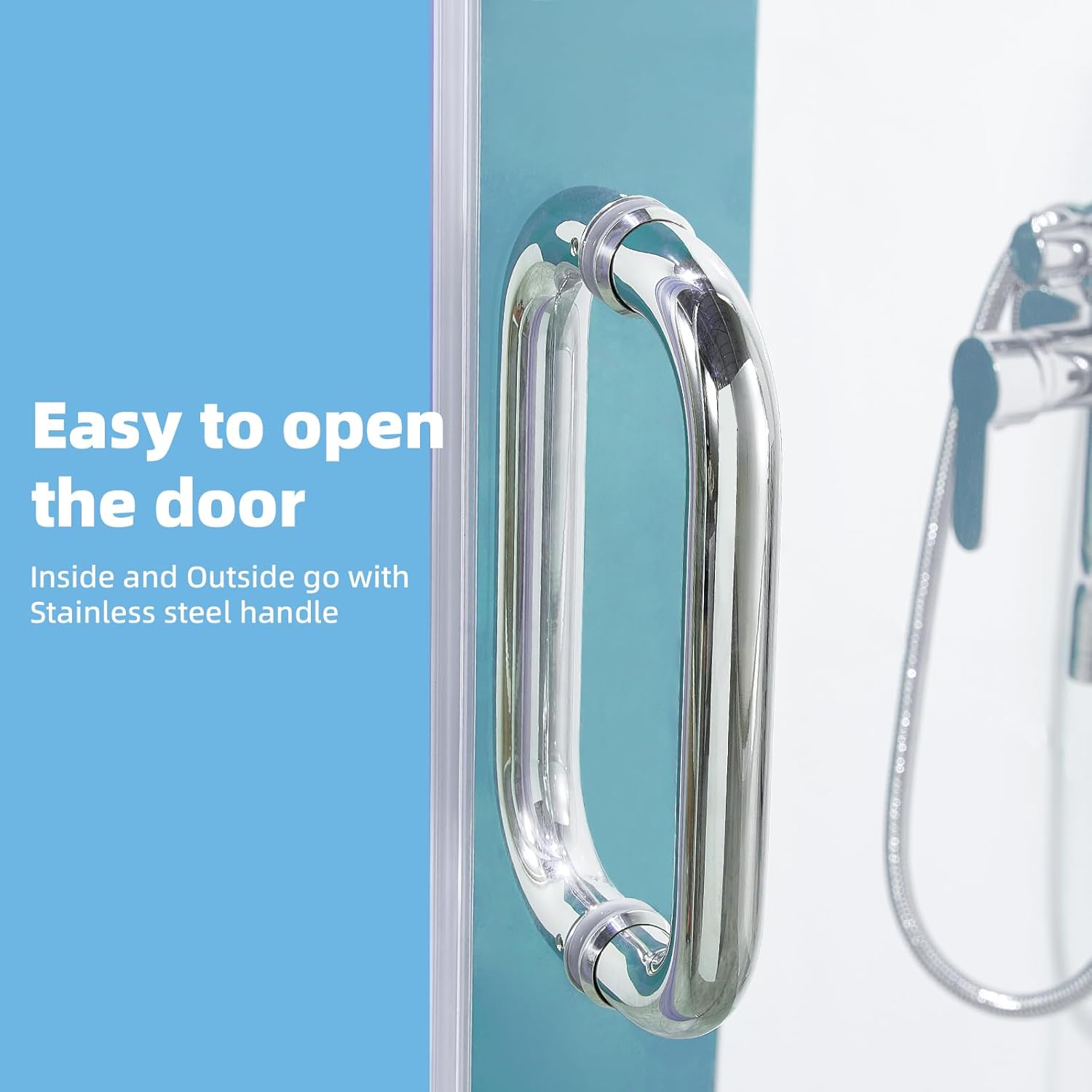 Pivot Shower Door, Adjustable Width 58.5-60" W x 76" H Shower Glass Door with 3/8" (10mm) Clear SGCC Tempered Glass with Nano Easy-Clean Coating, L01 Chrome hinged Shower Door
