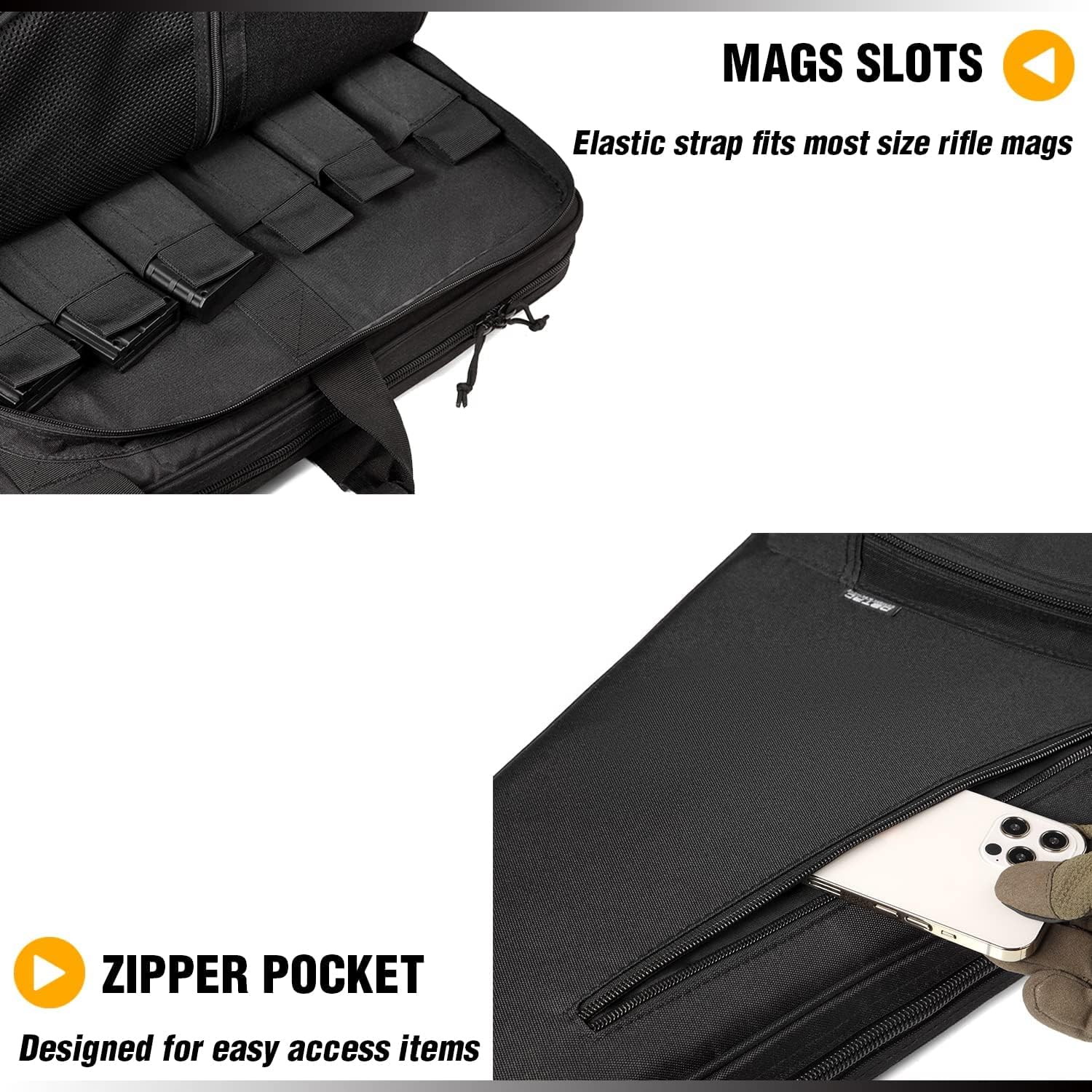 DBTAC Single Rifle Bag 35" (Black) + Tactical Concealed Carry Sling Bag Small (Black)