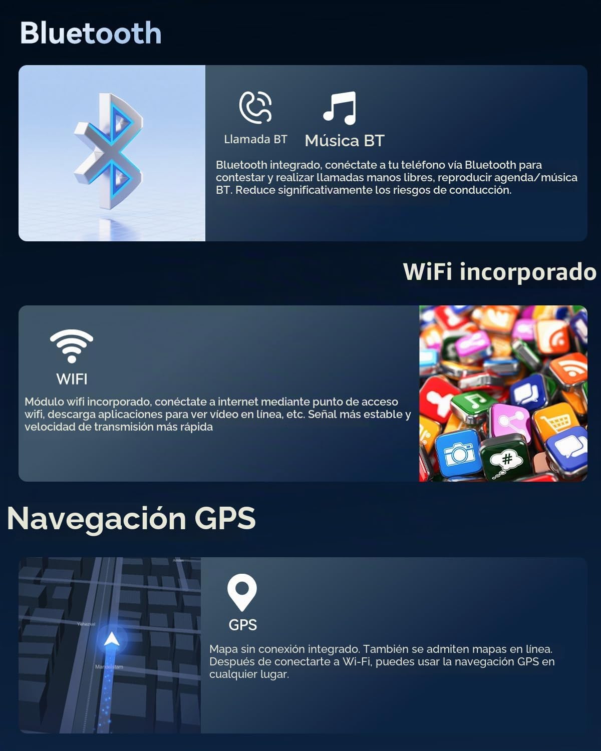 SIXWIN Android 15 4+128 GB Autorradio para VW Golf 5 6/Passat/Polo/Seat/Caddy/Touran con CarPlay/Android Auto, Pantalla HD de 9 Pulgadas con GPS, WiFi, Bluetooth 5.0, FM/RDS, EQ, USB-C y Cámara