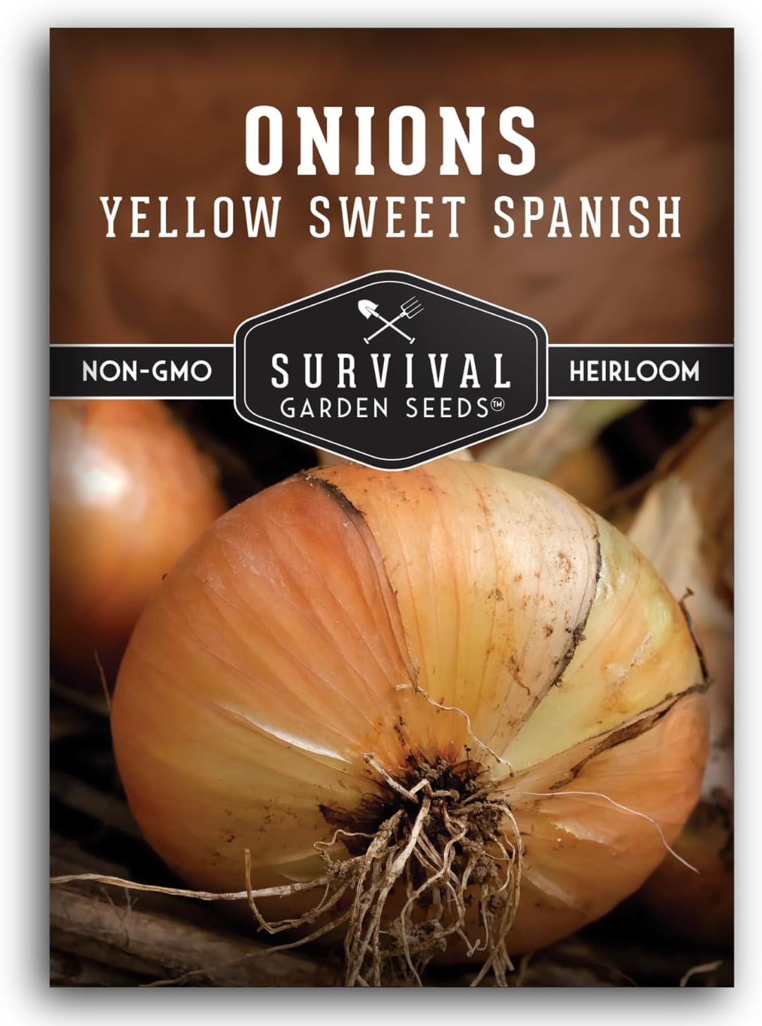 Yellow Sweet Spanish Onion Seed for Planting - 1 Packet with Instructions to Plant and Grow Long Day Onions in Your Home Vegetable Garden - Non-GMO Heirloom Variety - Survival Garden Seeds