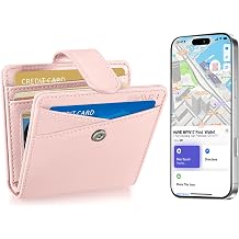 Small Womens Wallet, Bifold Wallets with Smart Anti-Loss Find My Tracker, RFID Credit Card Holder, PU Leather, ID Window, Black