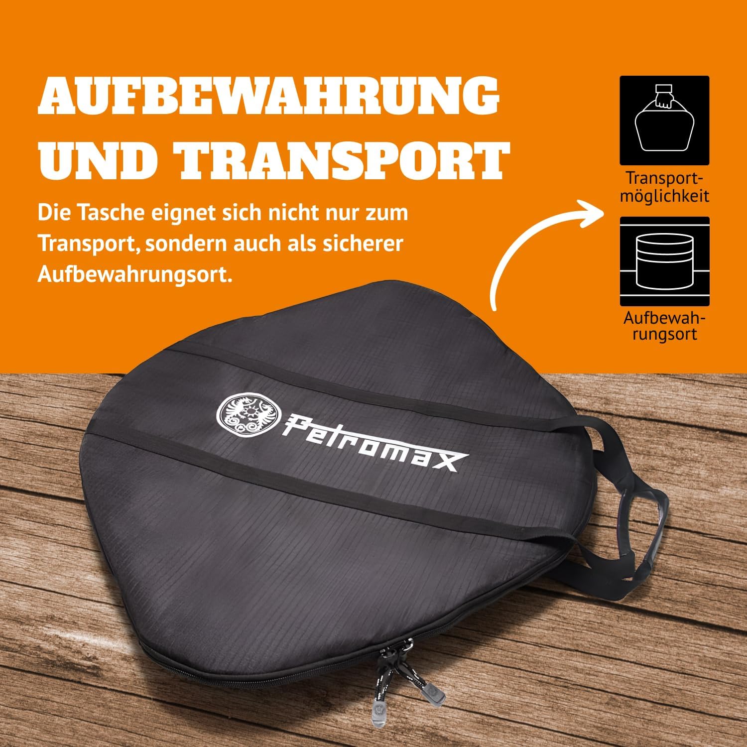 Petromax Griddle and Fire Bowl Bag, Transport Safely with Reinforced and Padded Carry Tote, Protect Your Outdoor Cooking and Camping Griddle