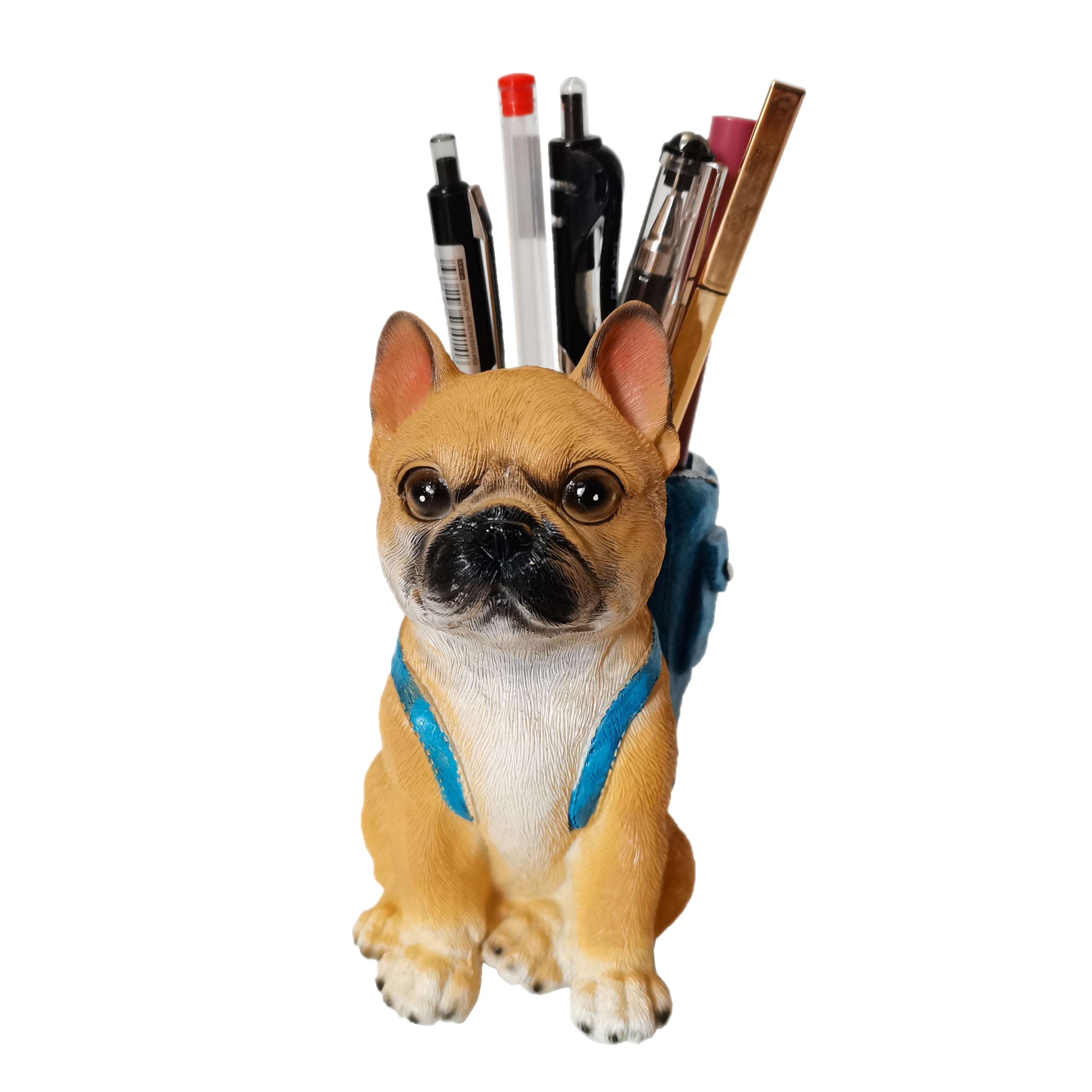 Photour Cute Dog Pen Holder for Desk French Bulldog Gifts for Men Women and Kids Unique Pen Pencil Holder Cup Funny Desktop Organizer for Home Office School Desk Decor (French Bulldog)