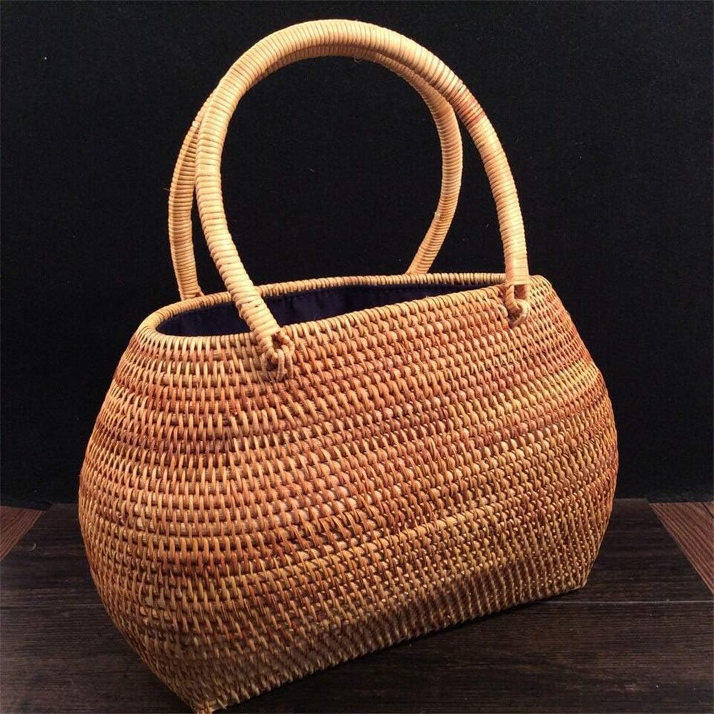 Woven Basket Handmade Autumn Rattan Storage Basket Large Rattan Basket Suitable for Clothes and Toys Suitable for Storing Toy Debris (Color Size : L) Large