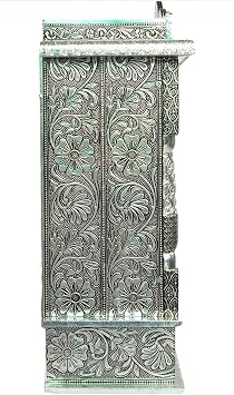World of Deals Wooden Home Temple with Copper Aluminium | Pooja mandir | mantapa for Pooja Room | puja Temple | Wooden mandir((7x15x22 INCHES)